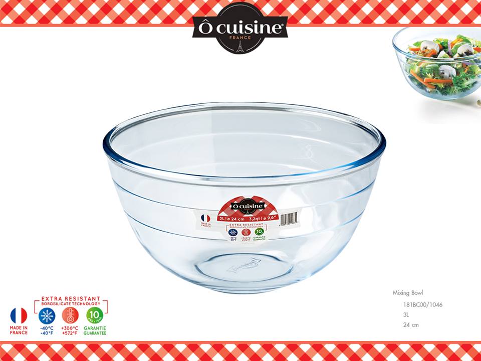 Combo 3 Tô Gốm Thủy Tinh Ocuisine Sâu Lòng - 17cm