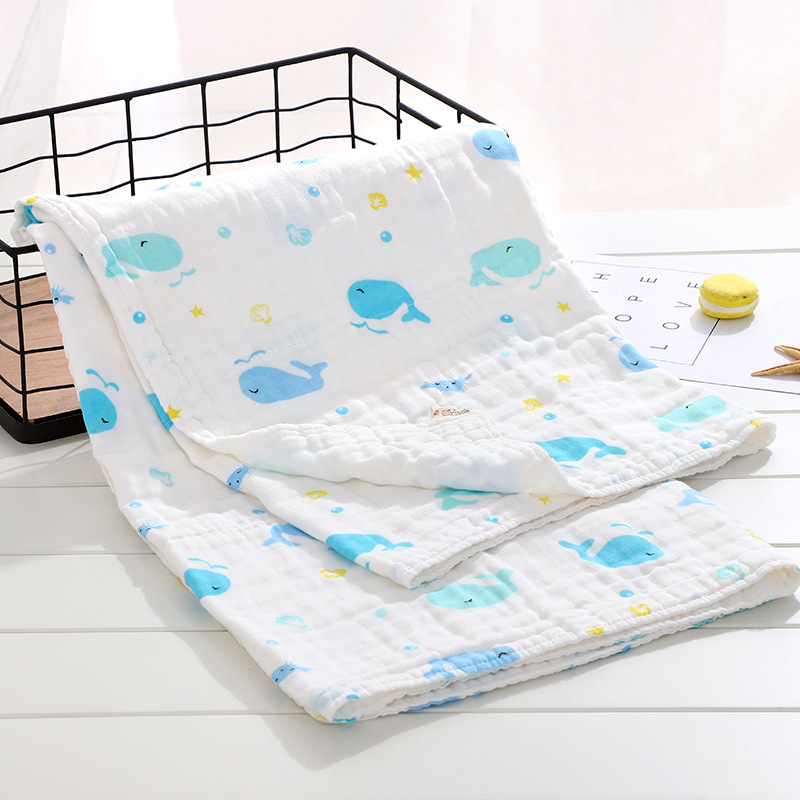 Khăn Tắm Em Bé, Khăn Tắm 6 Lớp Mềm Mịn Êm - Họa Tiết Bé Gái