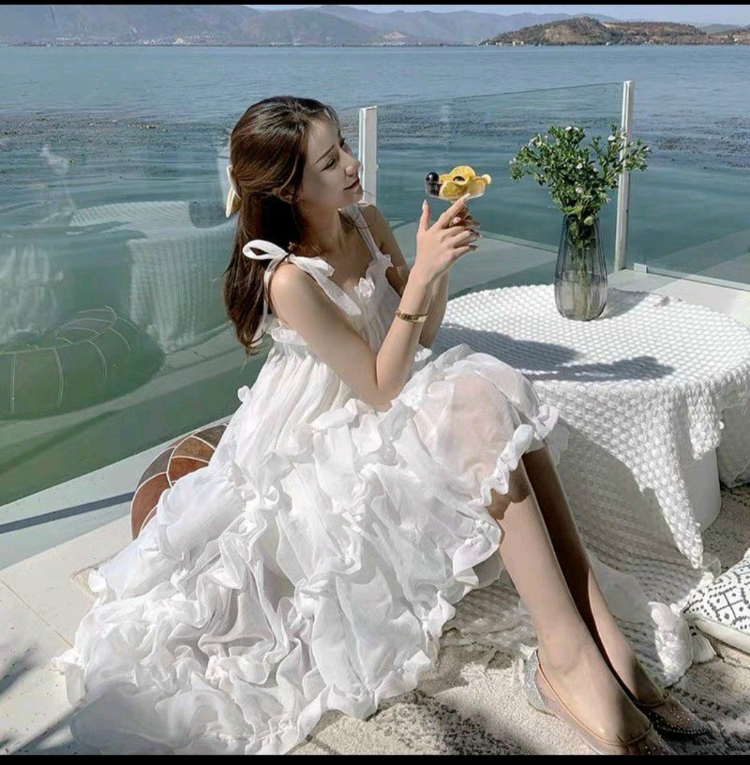 Đầm MAXI VOAN NHÚN BÈO MÀU Y HÌNH