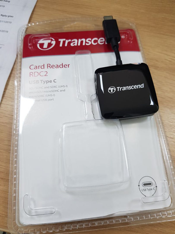 Đầu đọc thẻ nhớ TypeC Transcend TS-RDC3 Gen 1 - hỗ trợ khe microSD/SD (Đen) HÀNG CHÍNH HÃNG