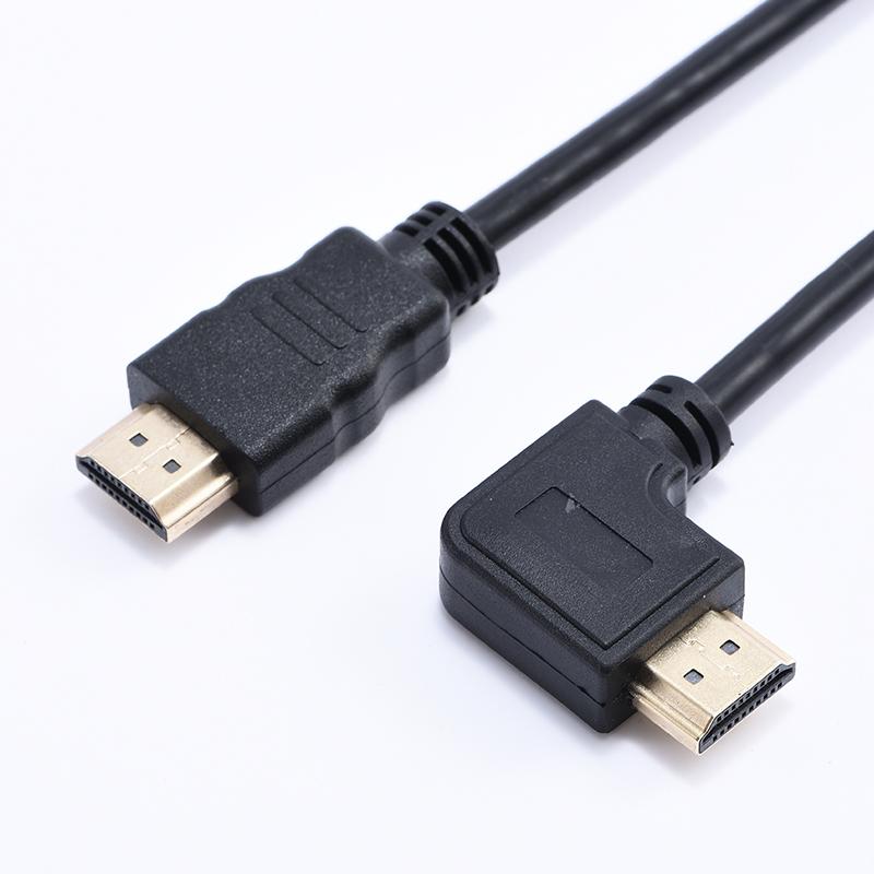Ngắn 90 độ Trái phải LÊN Góc xuống Cáp tương thích HDMI Đôi Đường dây HDTV Đực sang Đực M/M HD-cáp Dây 0,5m
