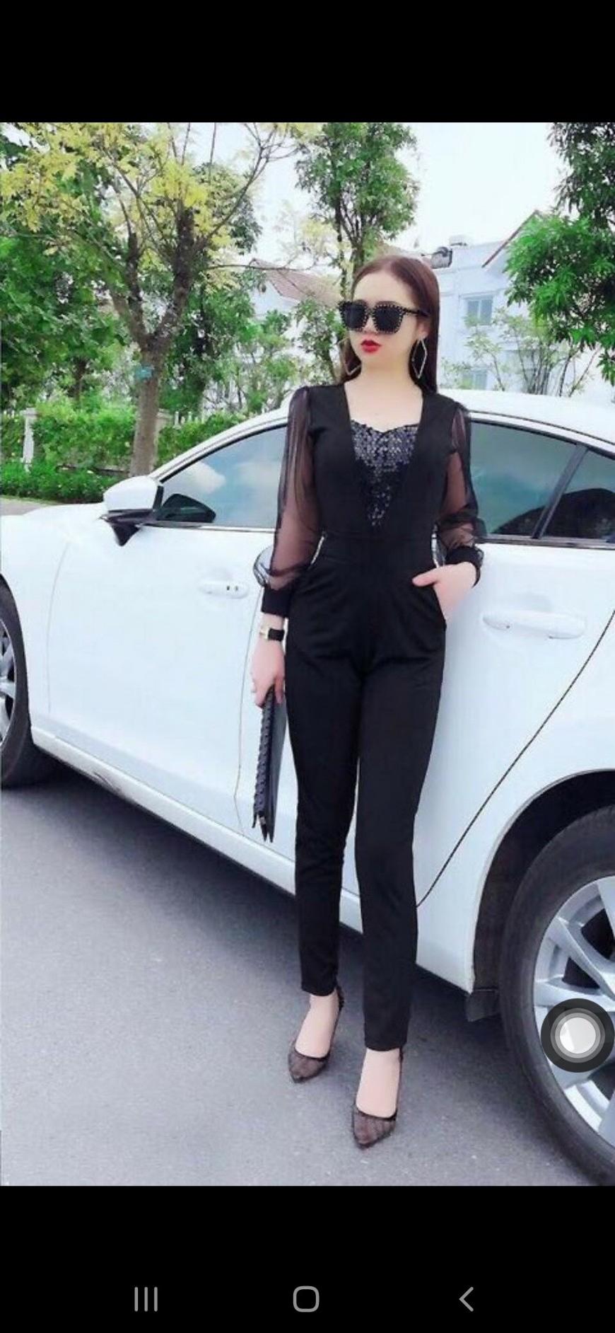Jum dài tay phối lưới đính kim sa ngực xinh