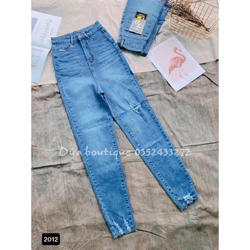 QUẦN JEAN ÔM RÁCH GẤU CẠP SIÊU CAO