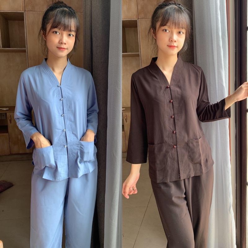 Đồ Lam Đi Chùa # Bà Lai Không Thêu # Đồ Bộ Nữ # Quần Áo Nữ