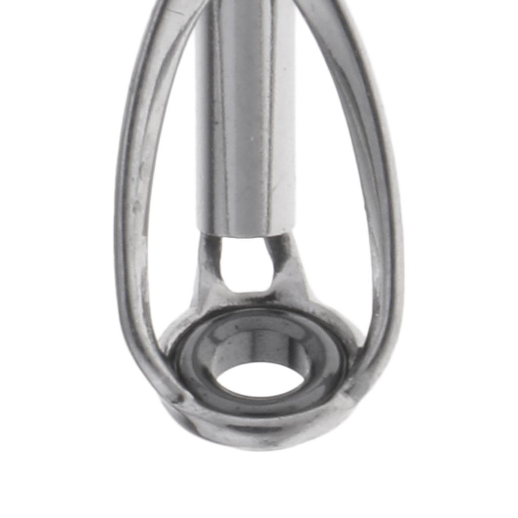 5Pcs Stainless Steel Fishing Rod Guides Rod Repair Kit DIY Tips Rings