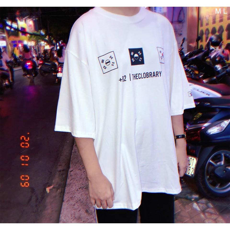 Áo thun tay lỡ form rộng CỜ HÀN THECLOBRARY ulzzang couple nam nữ UNISEX