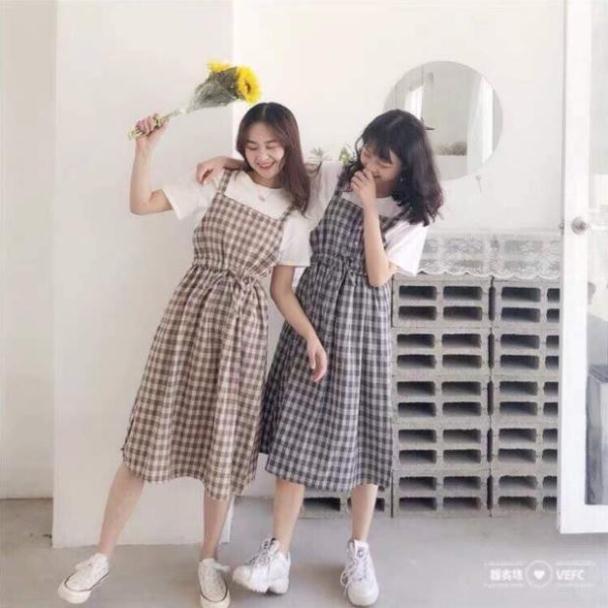 Váy kẻ caro rút eo Maya, váy kẻ caro rút eo cực xinh ND13