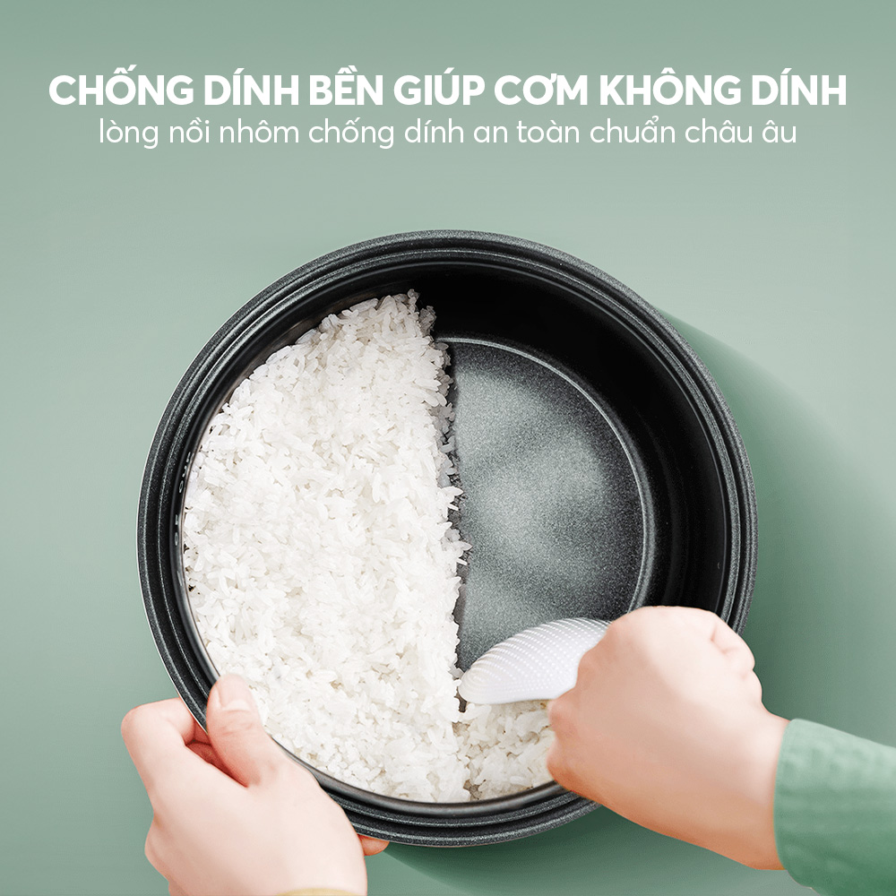 Nồi Cơm Điện Elmich RCE9132 1.8L 700W, Hàng Chính Hãng, 2 Chức Năng Nấu, Phím Nhấn Cơ - JoyMall