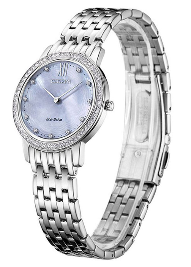 Đồng Hồ Nữ Citizen Đính Đá Swarovski Dây Thép Không Gỉ EX1480-82D - Mặt Xà Cừ (Sapphire)