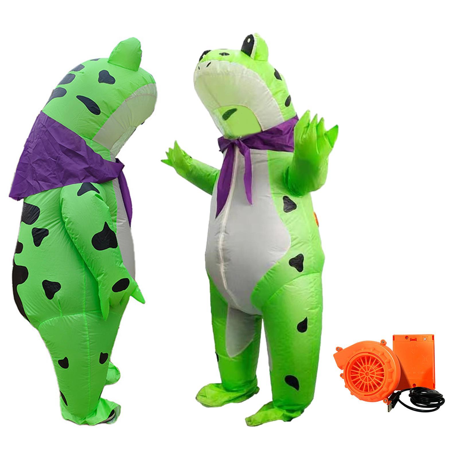 Frog Inflatable Costume Durable Soft Cosplay Outside Cosplay Suit Portable Frog Outfit for Halloween Festival Masquerade Decoration