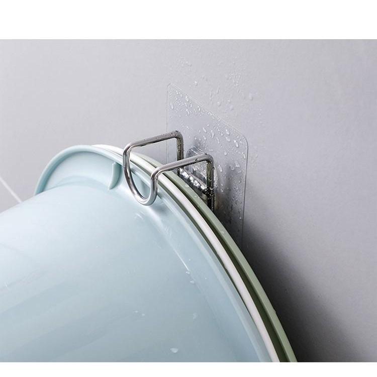 Combo 2 Móc Dính Tường Treo Chậu Nhà Tắm, Móc Inox Treo Đồ Gia Đình Tiện Tiện Ích  - Hàng Loại 1