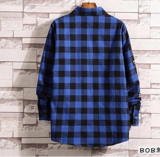 Áo sơ mi caro flannel form rộng