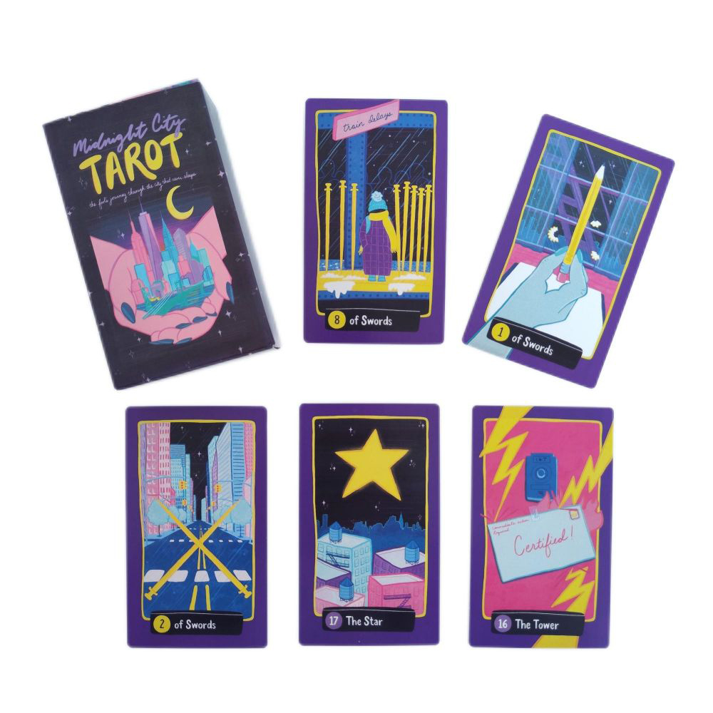 Bộ Bài Midnight City Tarot 78 Lá Bài 7x12 Cm Tặng Đá Thanh Tẩy