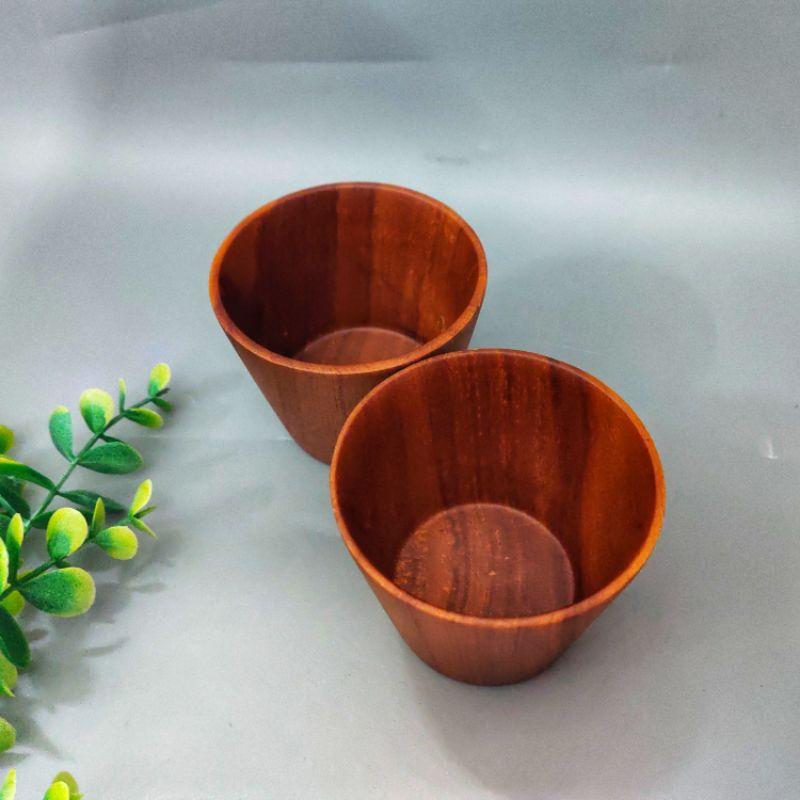 Cốc Gỗ Uống Nước, Trà, Cà Phê Gỗ Gõ Tự Nhiên Cỡ 7x8 cm Của Craft Closet