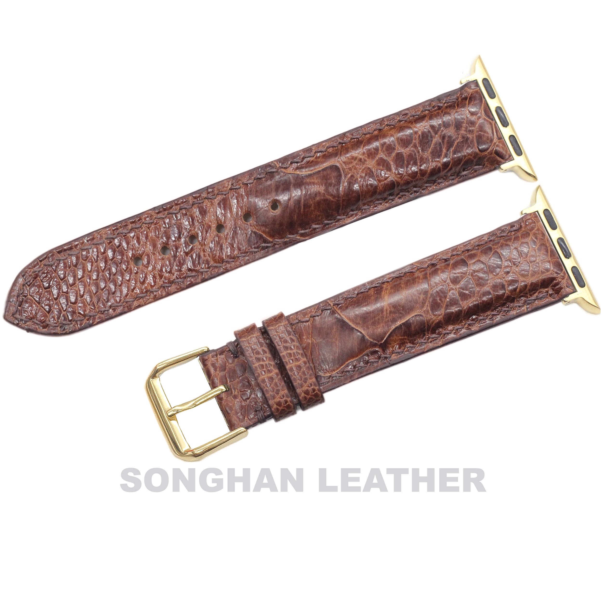 DÂY DA ĐÀ ĐIỂU THẬT HANDMADE HÀNG CHÍNH HÃNG SONGHAN LEATHER DÂY ĐEO THAY THẾ DÀNH CHO APPLE WATCH,   PHÙ HỢP CÁC DÒNG SERIES 1-2-3-4-5-6-SE-7 38mm 40mm 41mm 42mm 44mm 45mm AWOS-01T