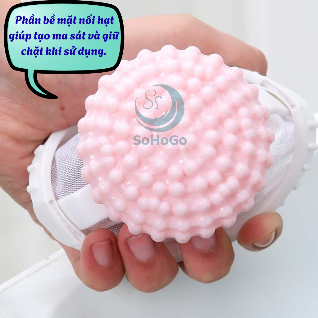 Bộ 2 Túi lọc rác máy giặt thông minh MẪU CẦU GAI -Bẫy lông thú &amp; tóc trong máy giặt -Lưới lọc rác nổi tự động