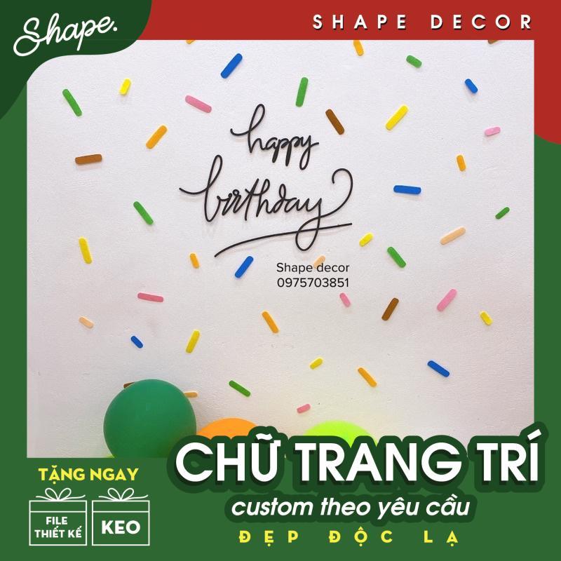 Set trang trí sinh nhật Hàn quốc Donut nhiều màu kèm bóng