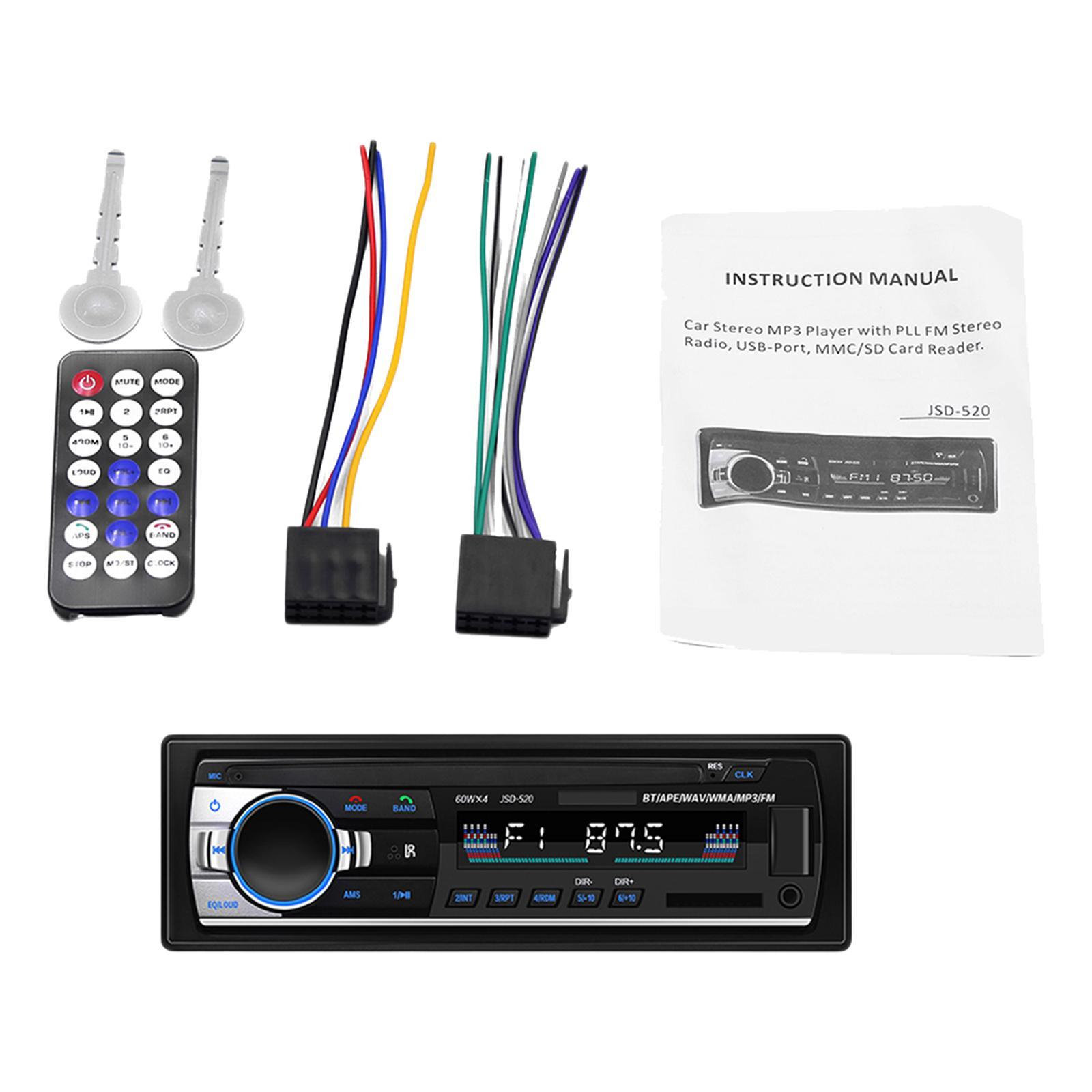 Car Audio MP3 Player JSD-520 Bluetooth FM AUX Receiver