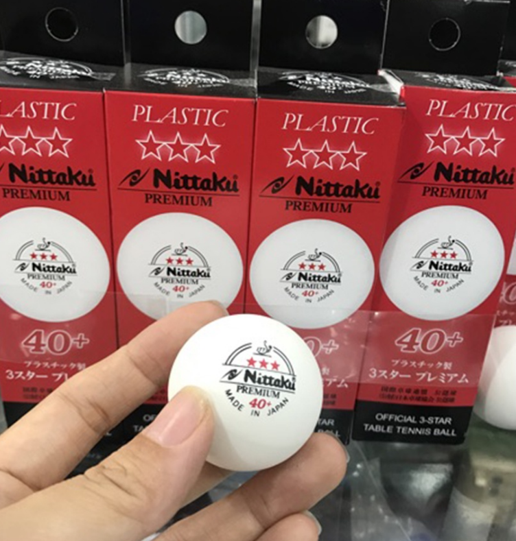 Hộp 3 Quả Bóng Bàn Nittaku 3 Sao cao cấp Premium 40+, Hộp 3 Quả