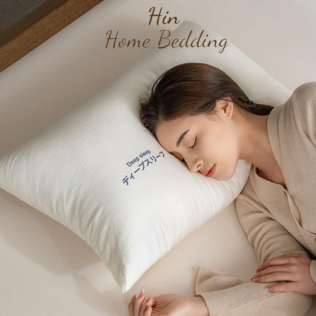 Gối Khách Sạn 50x70cm Hin Home Bedding Gối Lông Vũ Nhân Tạo Cao Cấp Gối Nhật Bản