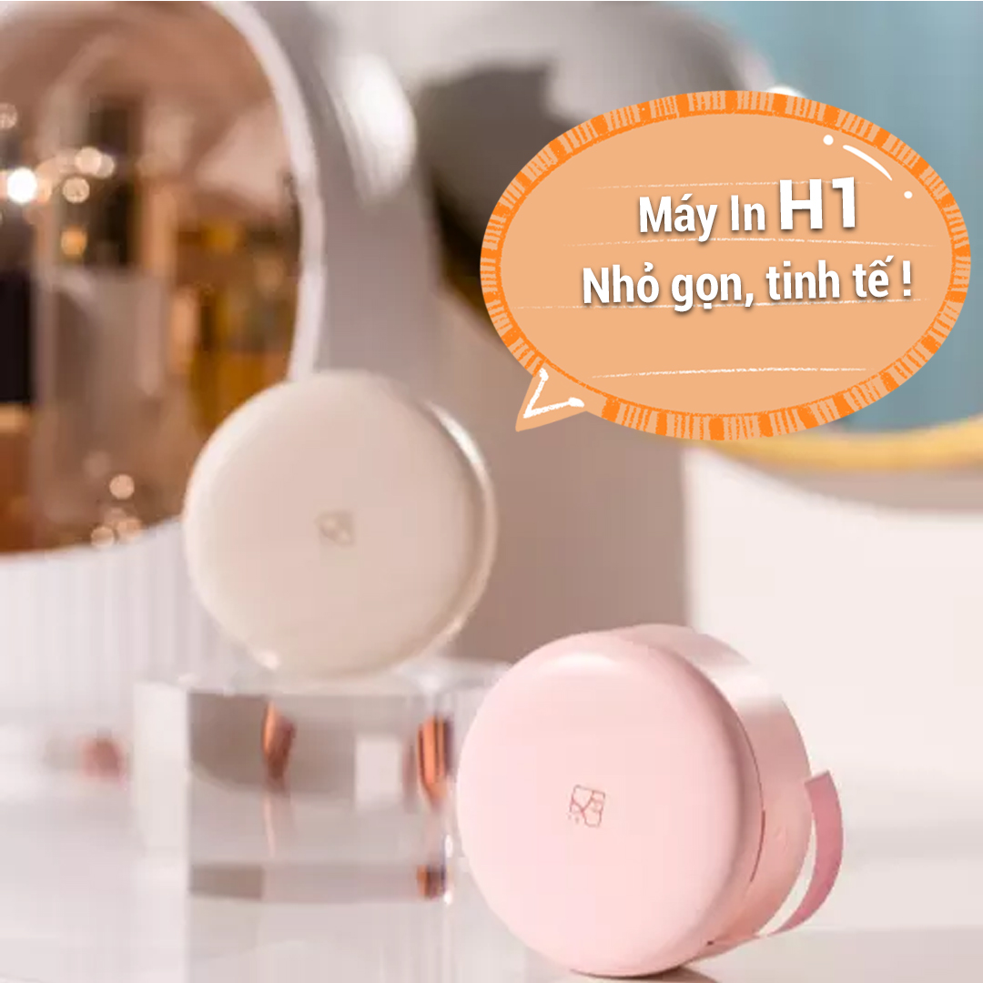 Máy in nhãn nhiệt hộp phấn hồng Shoptida H11 kết nối bluetooth thiết kế nhỏ gọn kèm 5 cuộn tem nhãn- Hàng Chính Hãng