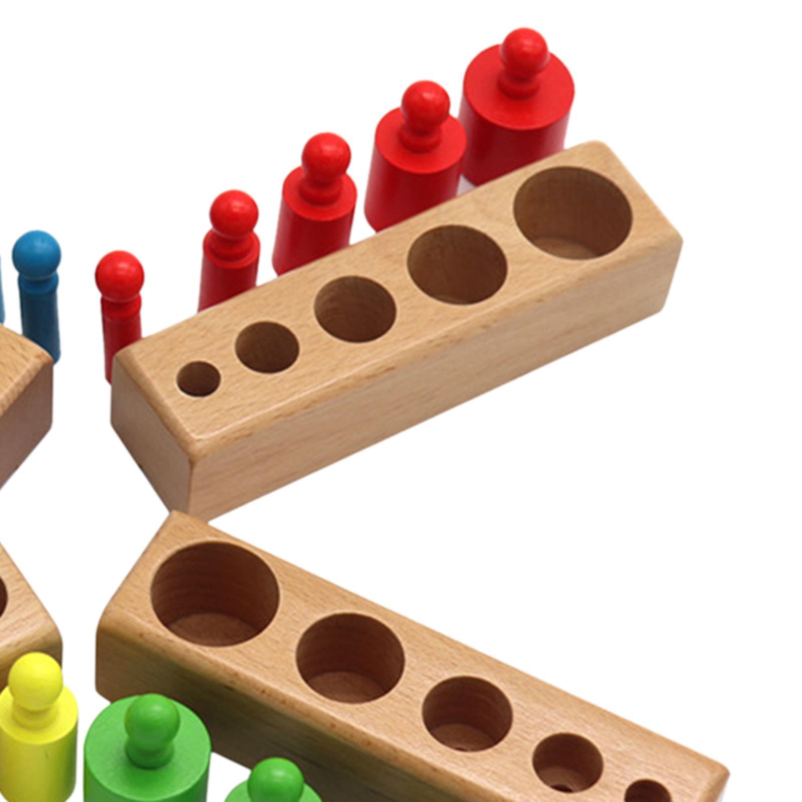 Column Block Toys Educational Wooden Sorter Toy for Kids Color Recognition Board