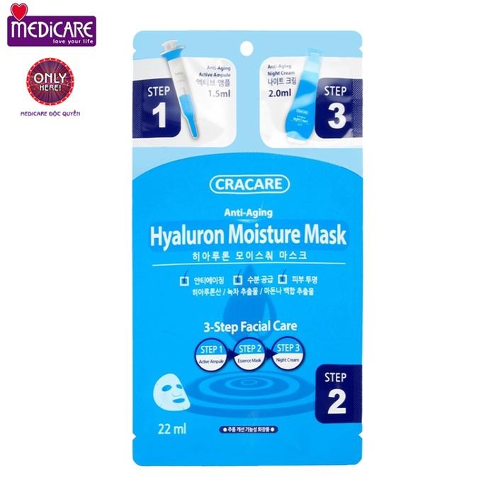 0107429 Mặt nạ CRACARE dưỡng 3 bước tinh chất Hyaluron 25.5ml