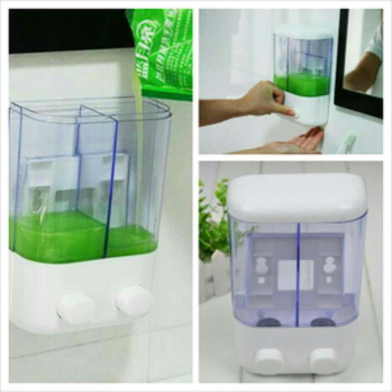 Hộp nhả dầu gội,nước rửa tay 2 ngăn