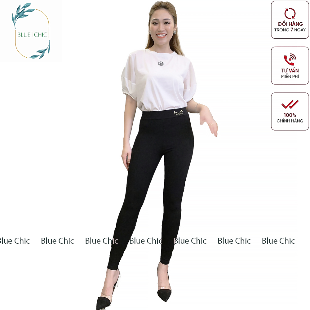 Quần legging nữ Blue Chic cạp cao gen bụng, vải Umi co giãn, mặc tôn dáng