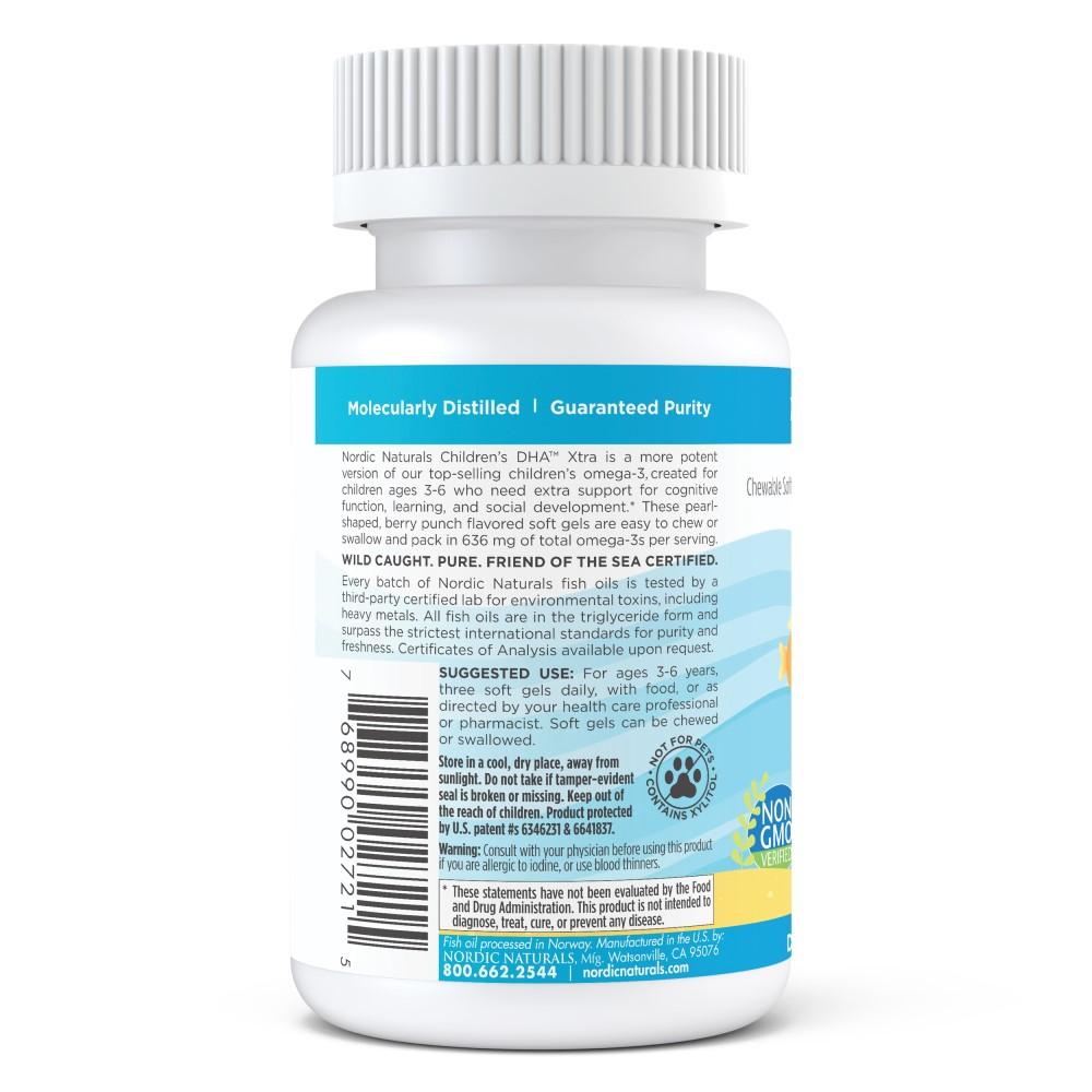 Viên Nhai Nordic Naturals Bổ Sung DHA Xtra Tăng Cường Trí Não Toàn Diện Cho Trẻ Em Hương Trái Cây - Hộp 90 viên x 636mg