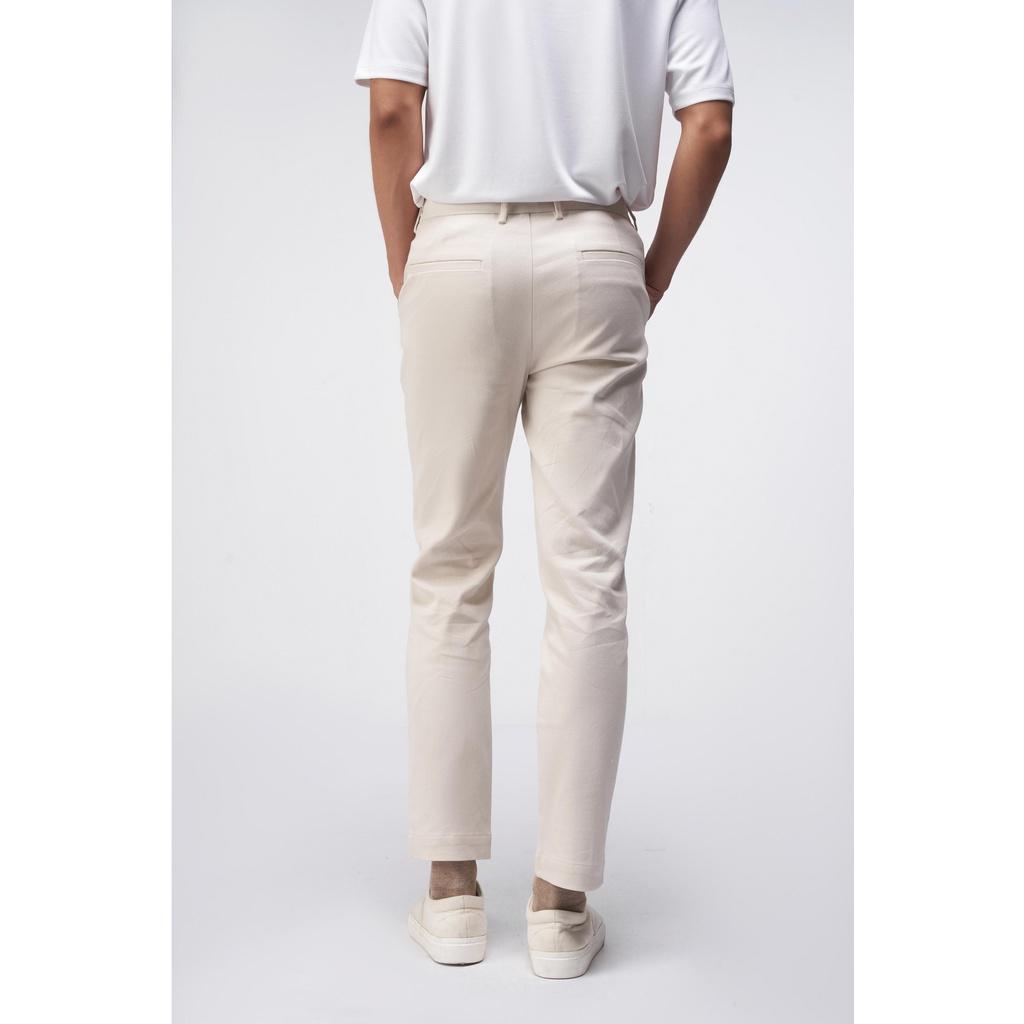 QUẦN KAKI NAM (3 màu) form slim crop chất vải kaki cotton cao cấp có độ co giãn nhẹ - 10F21PCA002CR1 | LASTORE MENSWEAR