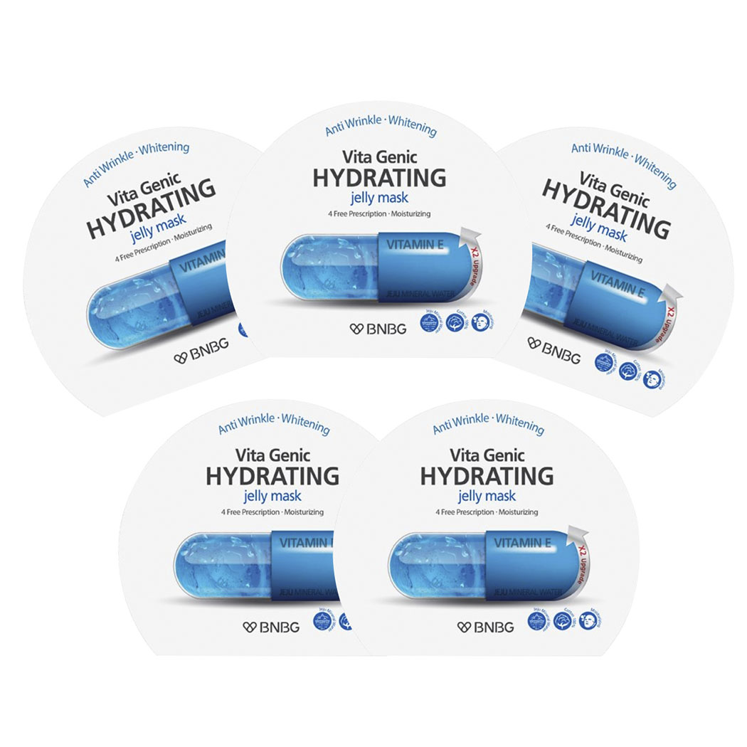 Combo 5 Mặt nạ giấy cấp nước dưỡng ẩm da mềm mượt, căng bóng Banobagi Vita  Genic Hydrating Jelly Mask (Vitamin E) 30ml x5 - Mặt nạ giấy | MuaDoTot.com