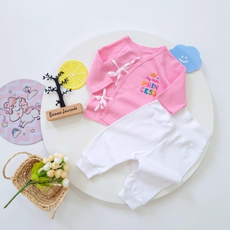 [Dưới 5kg] Bộ quần áo cột dây sơ sinh chất cotton mềm mịn thấm hút mồ hôi tốt - Bunnybaby