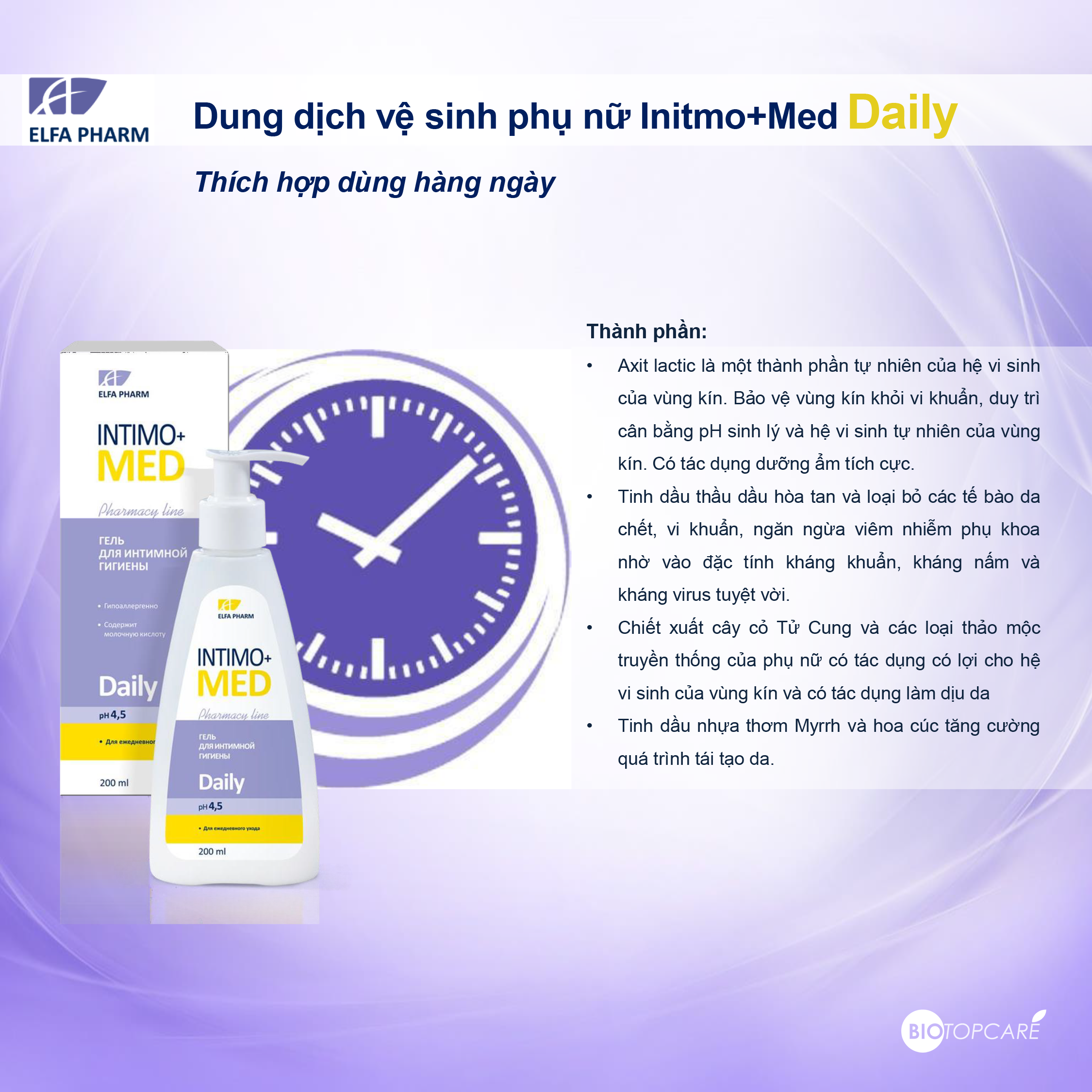 Dung dịch vệ sinh phụ nữ dạng gel DAILY 200ml