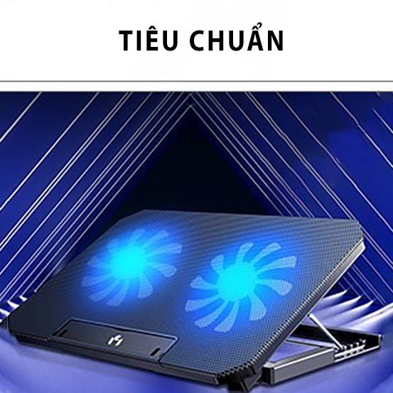 Đế tản nhiệt laptop máy tính bảng Q100 làm mát nhanh đèn led gaming quạt chống ồn 4 mức chỉnh độ cao phiên bản cao cấp 2022