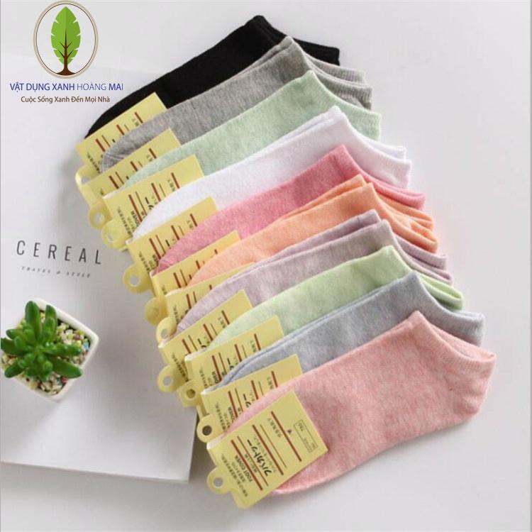 Tất Ngắn Cổ Nữ BASIC, Xuất Nhật, Chất Liệu Cotton, Rất Đẹp, Nhiều Màu, Dày, Thoáng