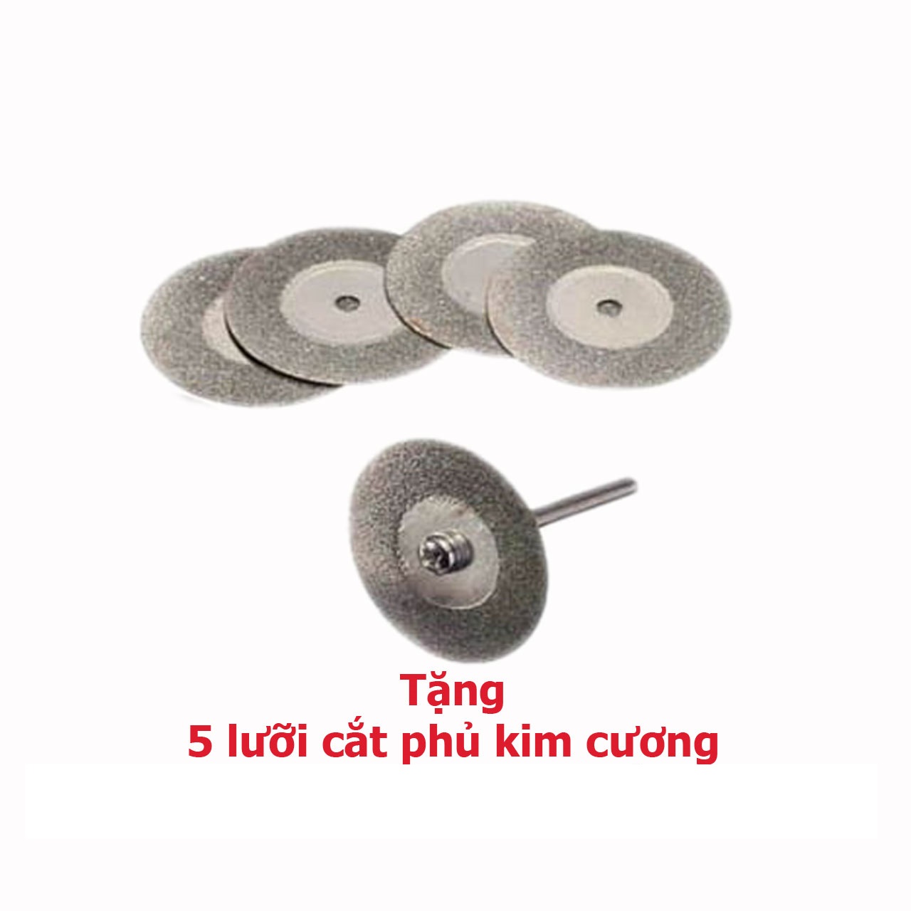 Bộ 5 lưỡi cưa hợp kim cao cấp tặng kèm 5 đĩa cắt phủ kim cương (đường kính thanh kết nối 3mm)