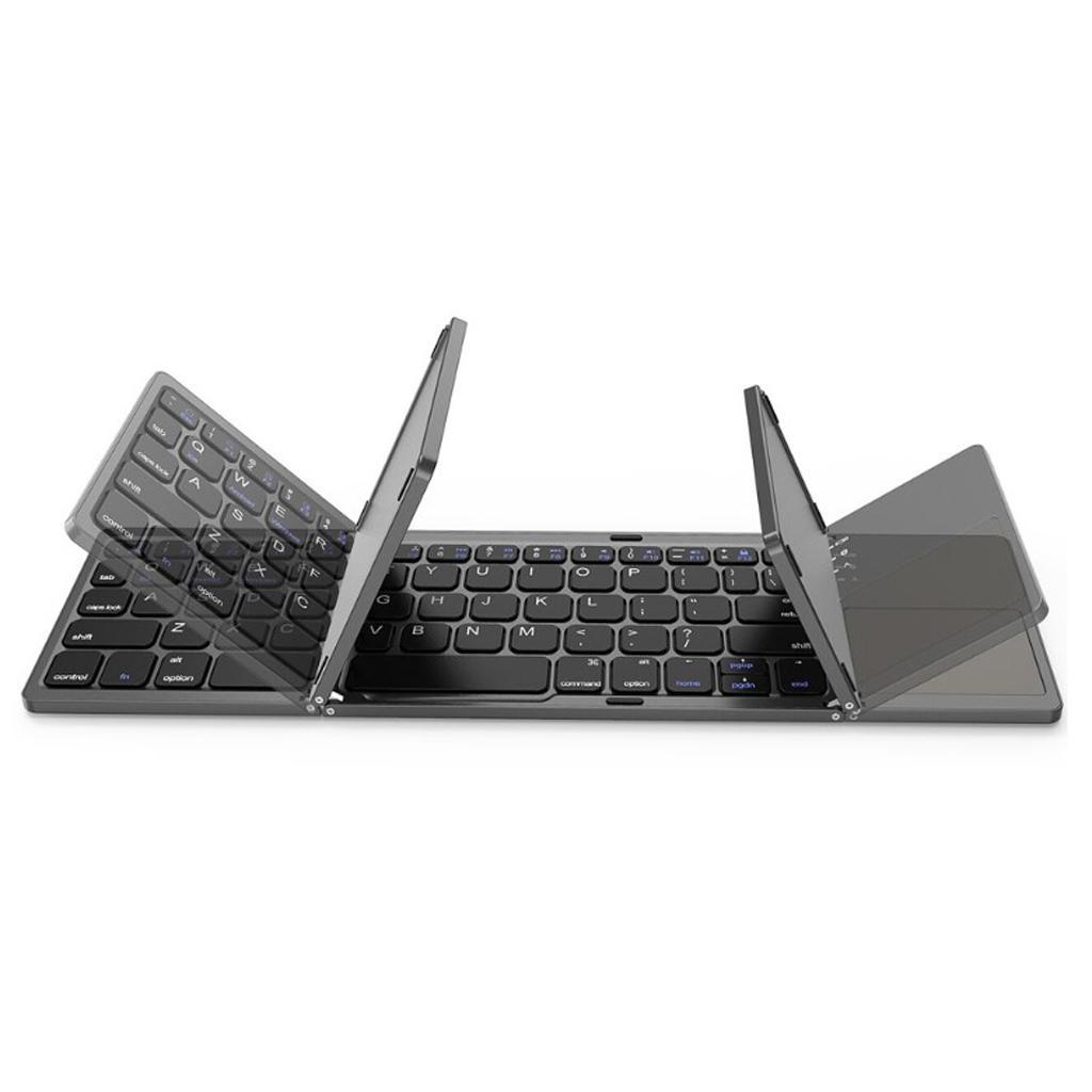 Slim Wireless Foldable Keyboard and Touchpad Black
