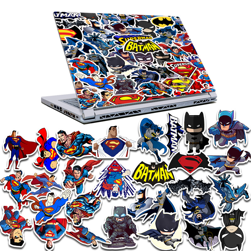 Sticker decal dán super man and batman laptop , điện thoại,bình nước hình dán trang trí, ván trượt