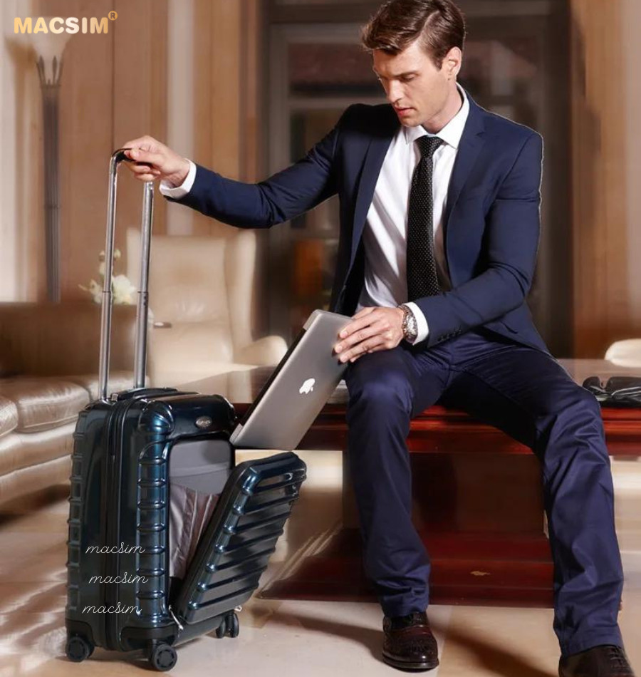 Vali cao cấp Macsim Smooire MSSM158 cỡ 20 inch đen - Hàng loại 1