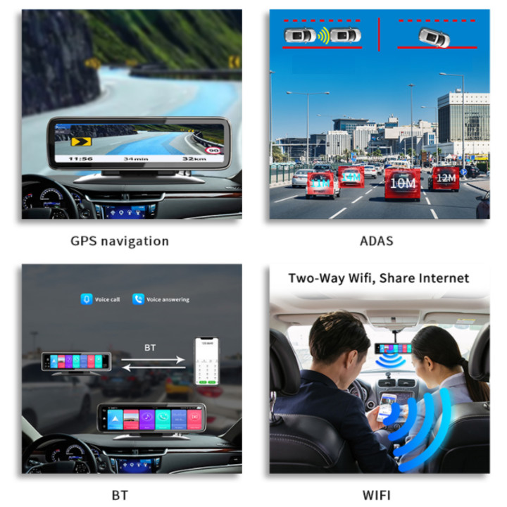 Camera hành trình 360 độ gắn gương và taplo ô tô cao cấp Phisung T88 - Ram: LPDDR4, 2GB, Rom: EMMC5.1, 32GB - Hệ điều hành Android: 9.0 - Hàng Nhập Khẩu