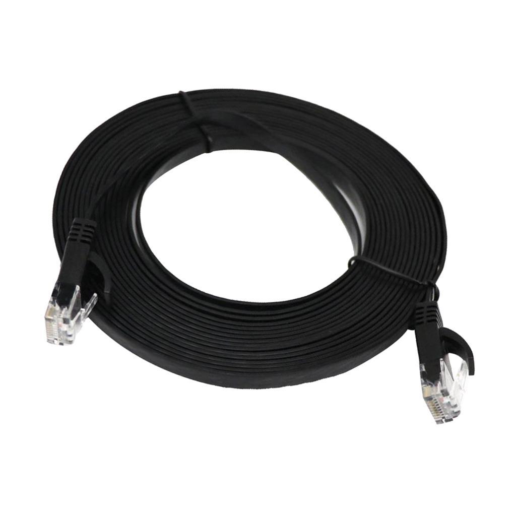 FLAT Ethernet Network LAN Patch Cable RJ45 for PS3// Black 2 Meters