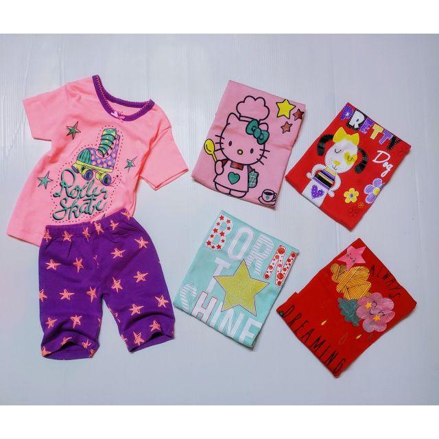 Bộ Bé Gái Cộc Tay Cotton Borip Xuất Khẩu 10-20kg