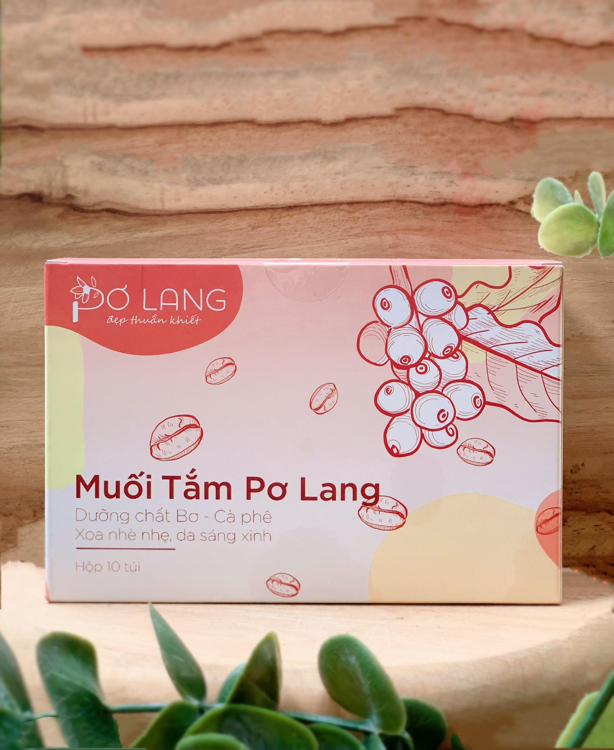 Muối tắm Pơ Lang giảm mụn lưng, da mềm mịn - Hộp 10 túi