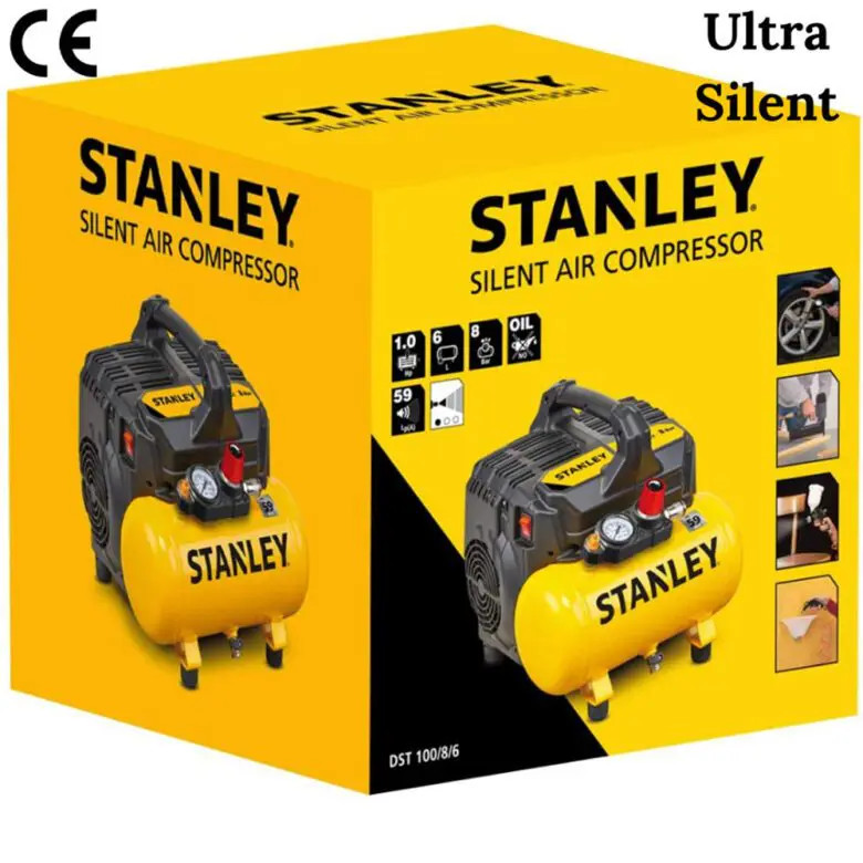 Máy nén khí siêu êm không dầu 6L Stanley DST100/8/6