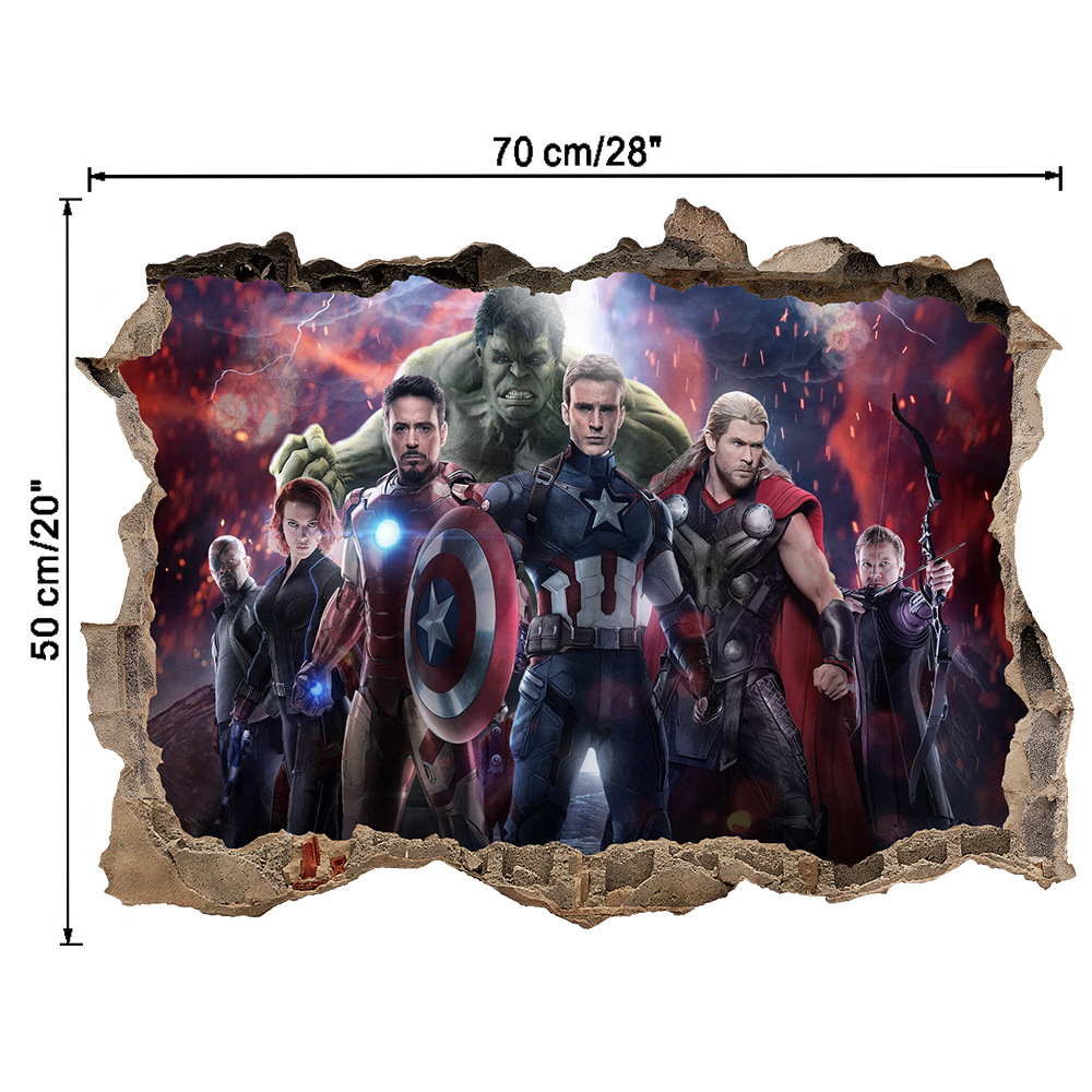 Decal Dán Tường Avengers mẫu 5 - Tranh Dán Tường Siêu Anh Hùng Marvel Biệt Đội Báo Thù