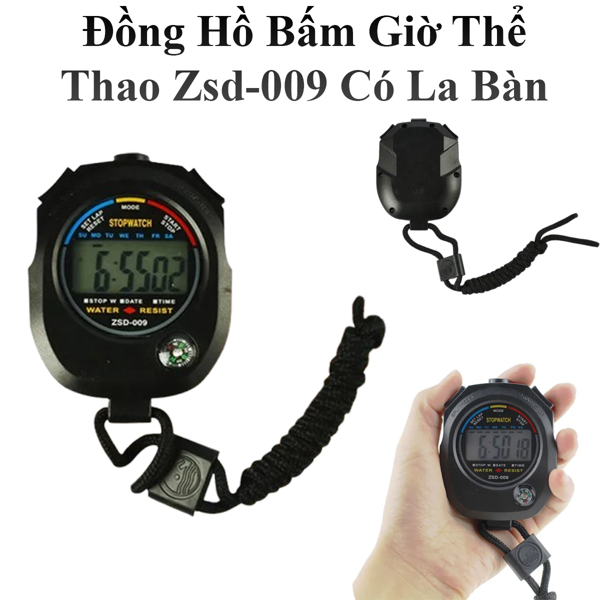 Đồng Hồ Bấm Giờ Thể Thao Zsd-009 Có La Bàn Phong Cách Thời Trang