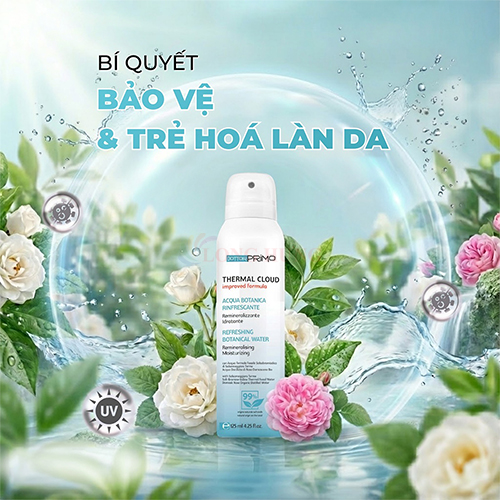 Xịt khoáng hữu cơ dưỡng ẩm da DottorPrimo Thermal Cloud (125ml) - Hàng chính hãng