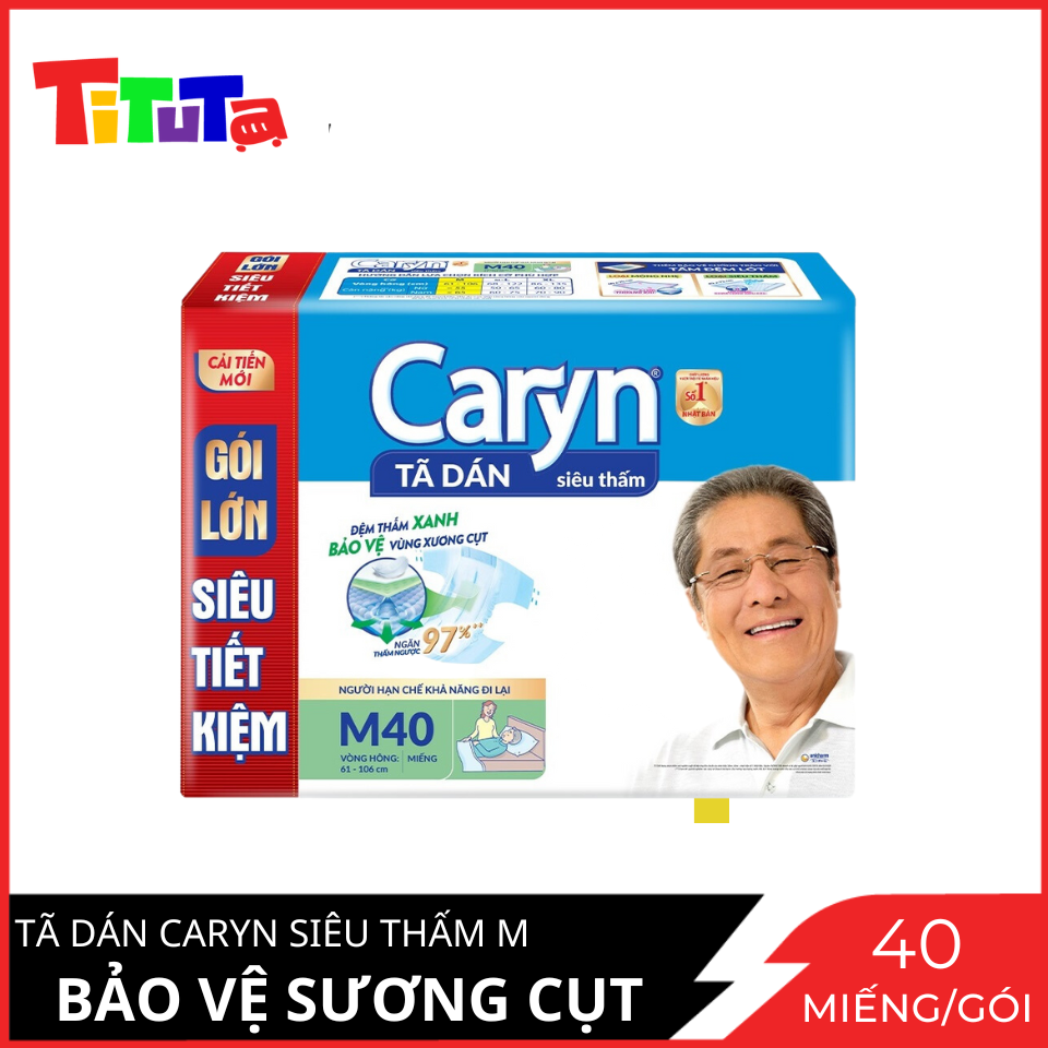 Tã Dán Siêu Thấm Caryn Gói Siêu Tiết Kiệm L40 (40 Miếng)