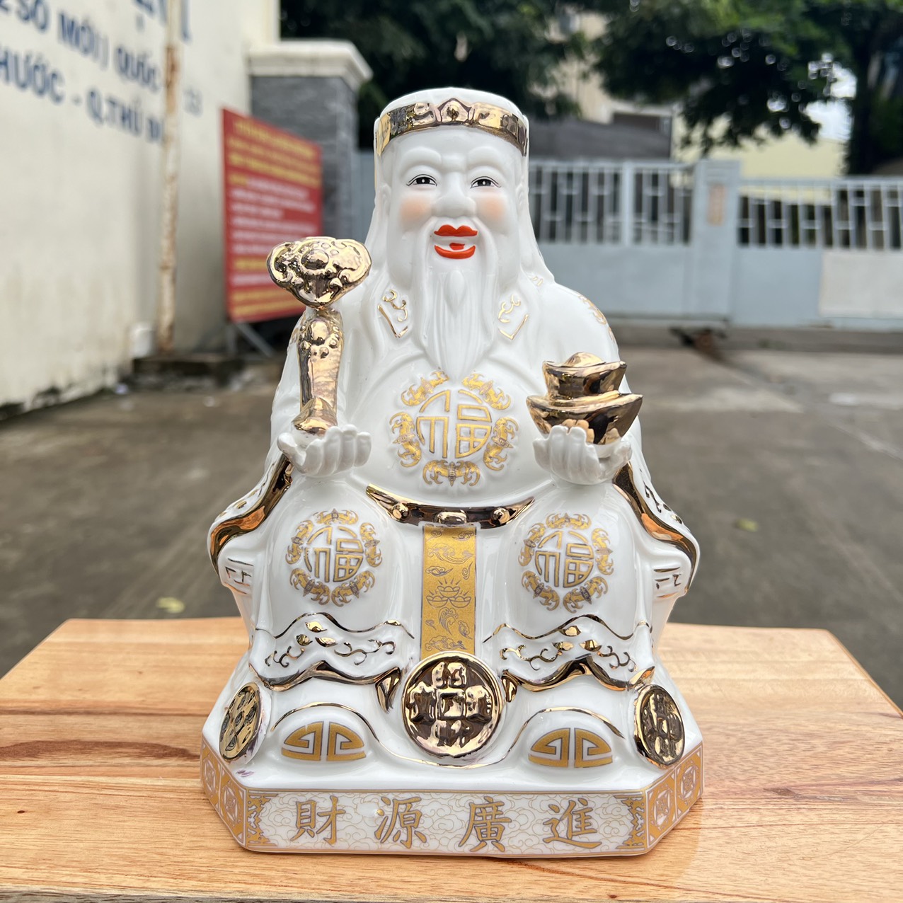 Tượng Thần tài Thổ Địa sứ cao cấp cao 22cm